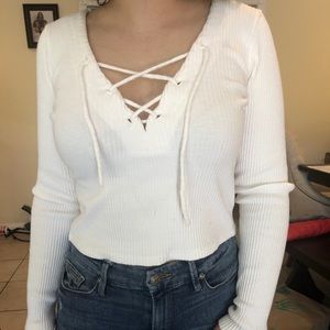 Brandy Melville knit tied long sleeve